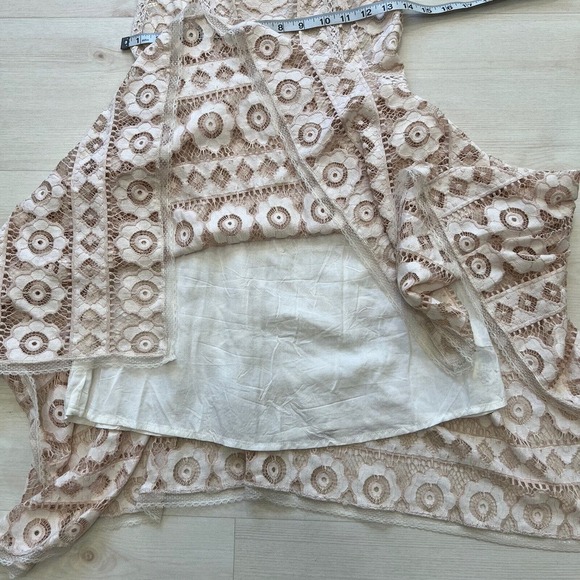 Free People Just Like Honey Lace Dress Handkerchief Hem Blush Pink Size 0 EUC - Picture 11 of 11